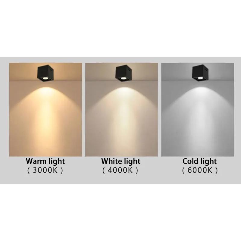 Square White Black LED COB Ceiling Lamp Indoor Lighting Surface Mounted Downlight Household 12W/18W LED Spot Light