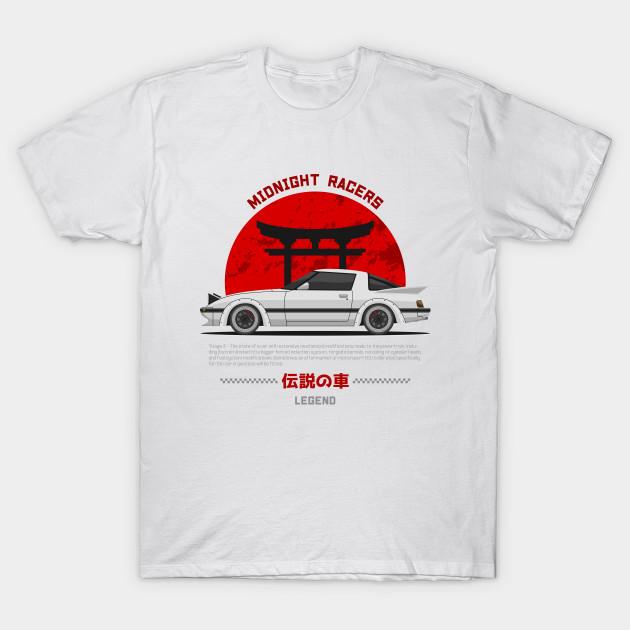 Men Black Print T-shirt Midnight Racer White Rx 7 Fb Jdm No-Cut Transfer Paper Print Cotton Tshirt 3XL белый