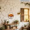 2D Flat, 1pc Round Aluminum Hanging Sign, Round Design with The Words 'Happy Thanksgiving' Along with a Pattern of Pumpkins And Sunflowers, Fall