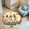 Ancient Egyptian Gods,Round Area Rug,Carpet Rug for Living Room Bedroom Sofa Playroom Decor,Non-slip Floor Mat