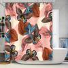 Decorative Butterfly Shower Curtain with Soft Pink Background Perfect for Bathroom Décor