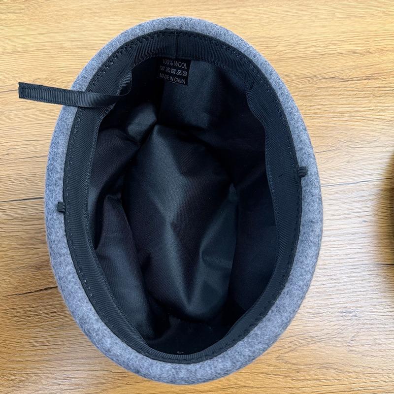 Autumn Winter Women'S Hard Top Beret Hat Wool Felt Fashion Retro Fascinating Hostess Formal Designer Cap Keep Warm Pillbox Hat