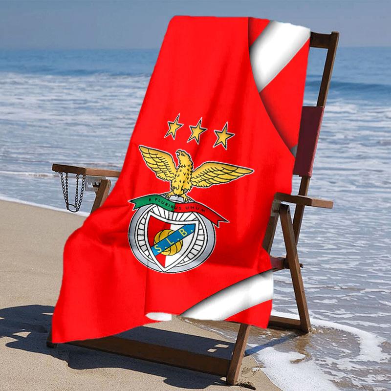 proof beach towel with Sport Lisboa e Benfica pattern - soft,absorbent,quick-drying,machine washable - perfect for swimming,camping,bathing