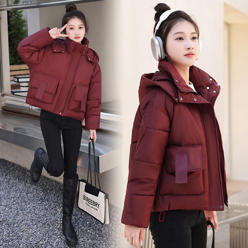 New Down  Clothes Women's Fashion Hooded Short  Clothes Loose Winter  Jackets Thickened Bread Clothes
