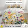 Color Oil Painting Floral Leaf 3D Print Quilt Cover Color Oil Painting Style Comfortable Spring Natural Bedding Cover Pillowcase