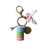 Personalized Butterfly Macaron Cake Keychain with Gold Tag and Book Packaging