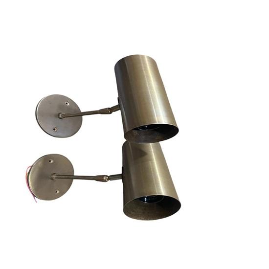 Pair of Mid-Century Italian Brass Wall Sconces Adjustable Arm Wall Light Fixture for Modern Home Decor Vanity