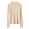 Lekasha Women's 100% Pure Cashmere Striped Sweater with Half-High Neck