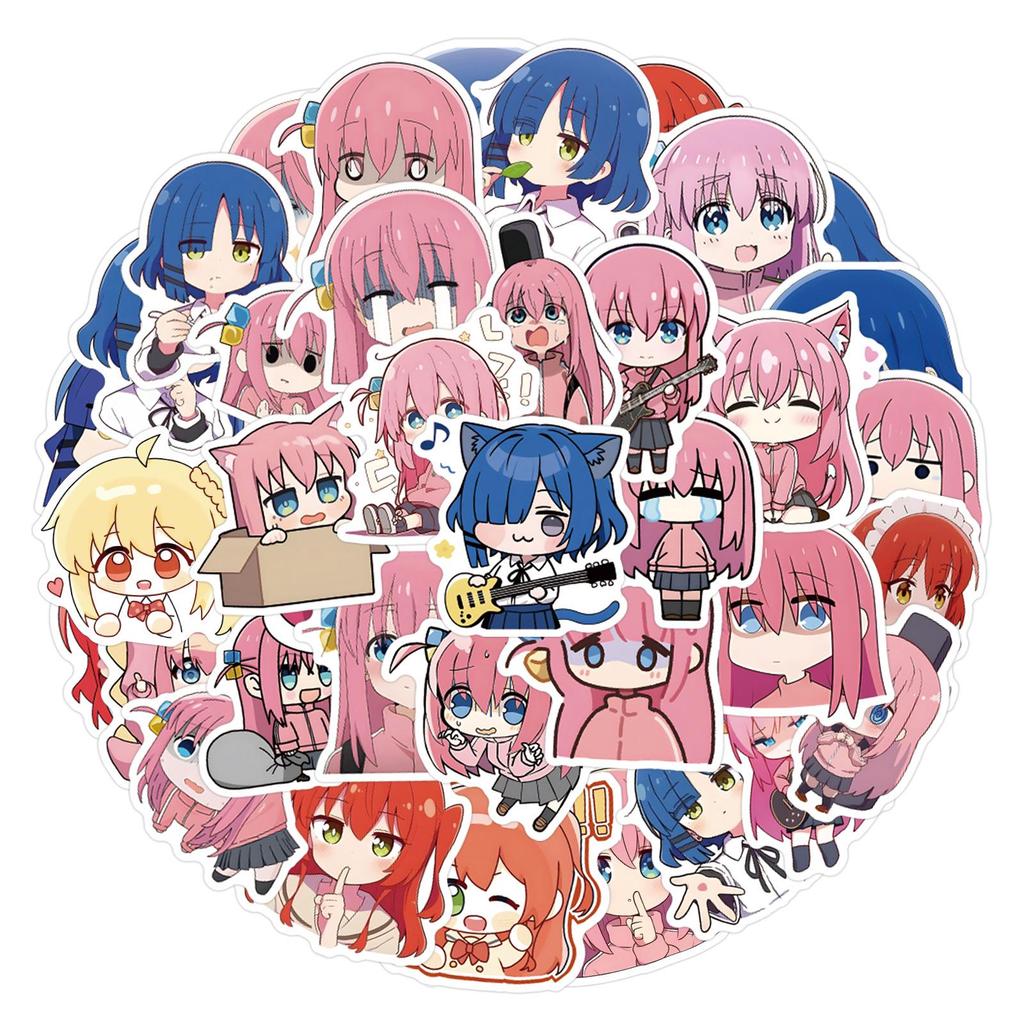 55 Sheets Anime Rock Theme DIY Journal Stickers for Notebooks