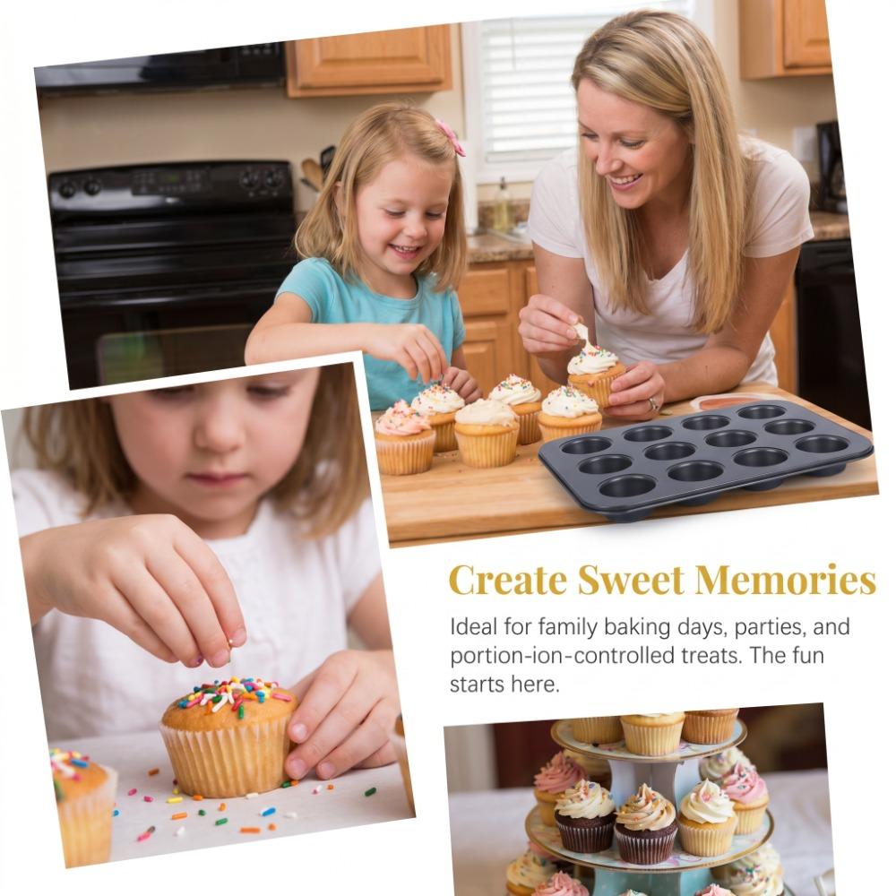 Carbon Steel Cupcake Tin Nonstick Coating Baking Pan Tartlets Mini Muffin Pan Pudding Baking серый