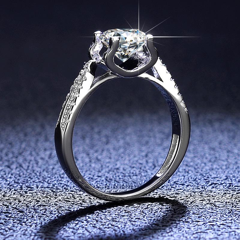 S925 Sterling Silver Ring Holder 1ct Moissanite Ring Engagement Ring Wedding Ring Gift for Girlfriend