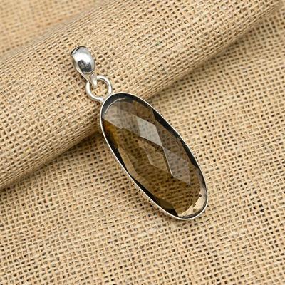 Glorious Smoky Topaz Gemstone Handmade 925 Solid Sterling Silver Jewelry Pendant For Her
