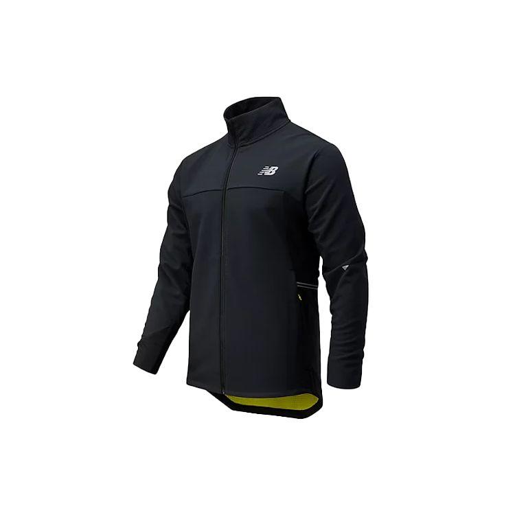 

Мужская однотонная куртка с воротником на молнии с логотипом New Balance, черная MJ13274-BK