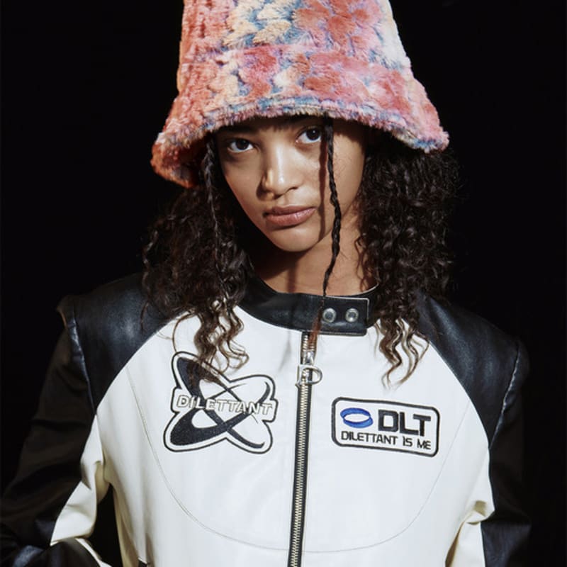 DILETTANTISME Pink Muhly Eco-Fur Bucket Hat