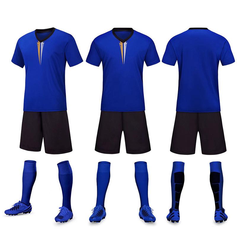 A DIY football jersey set, short-sleeved men's and women's jerseys, light board printing number, student training and competition jerseys.