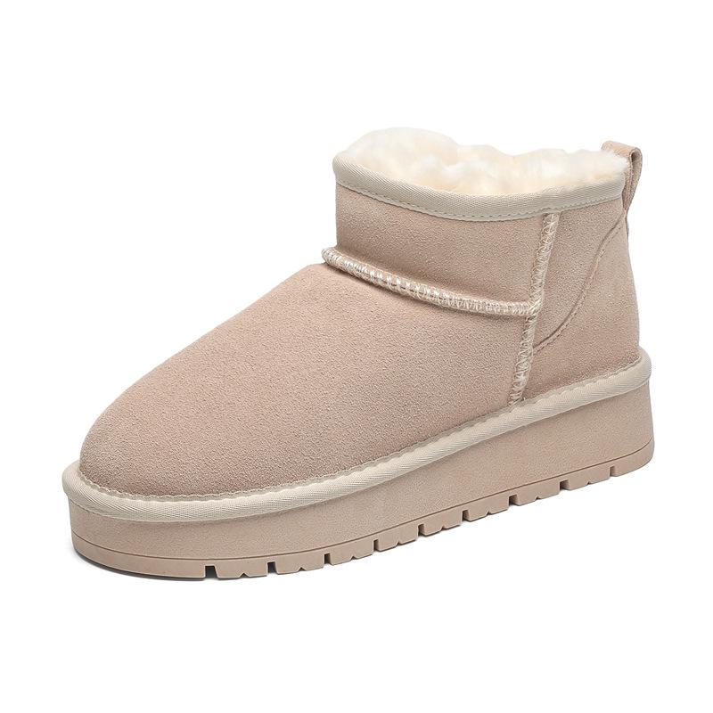 2025 Women's Thick-Soled Sheepskin Snow Boots, Fleece-Lined & Non-Slip