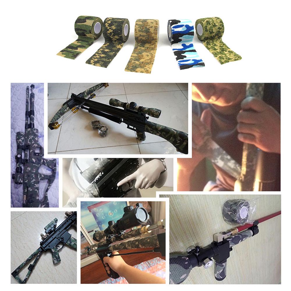 1 Roll Reusable Outdoor Military Camouflage Hunting Camping Cycling Wrap Elastic Stealth Tape