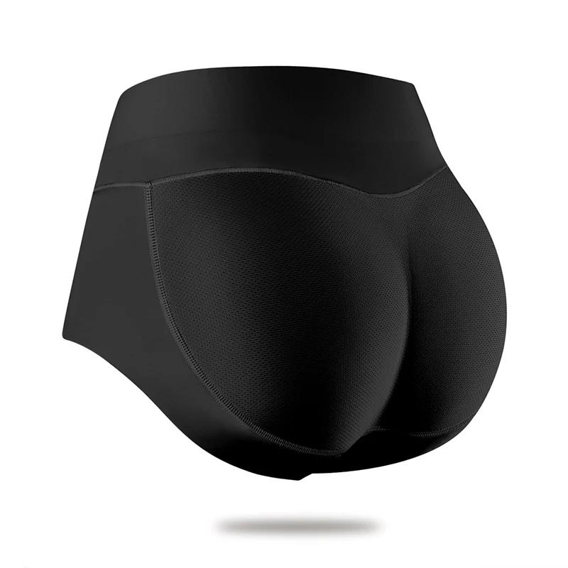 

Women Body Shaper Buttocks Padded Panties Mid-Waist Hip Pad Fake Butt Lifter Underwear With Filling L чорний