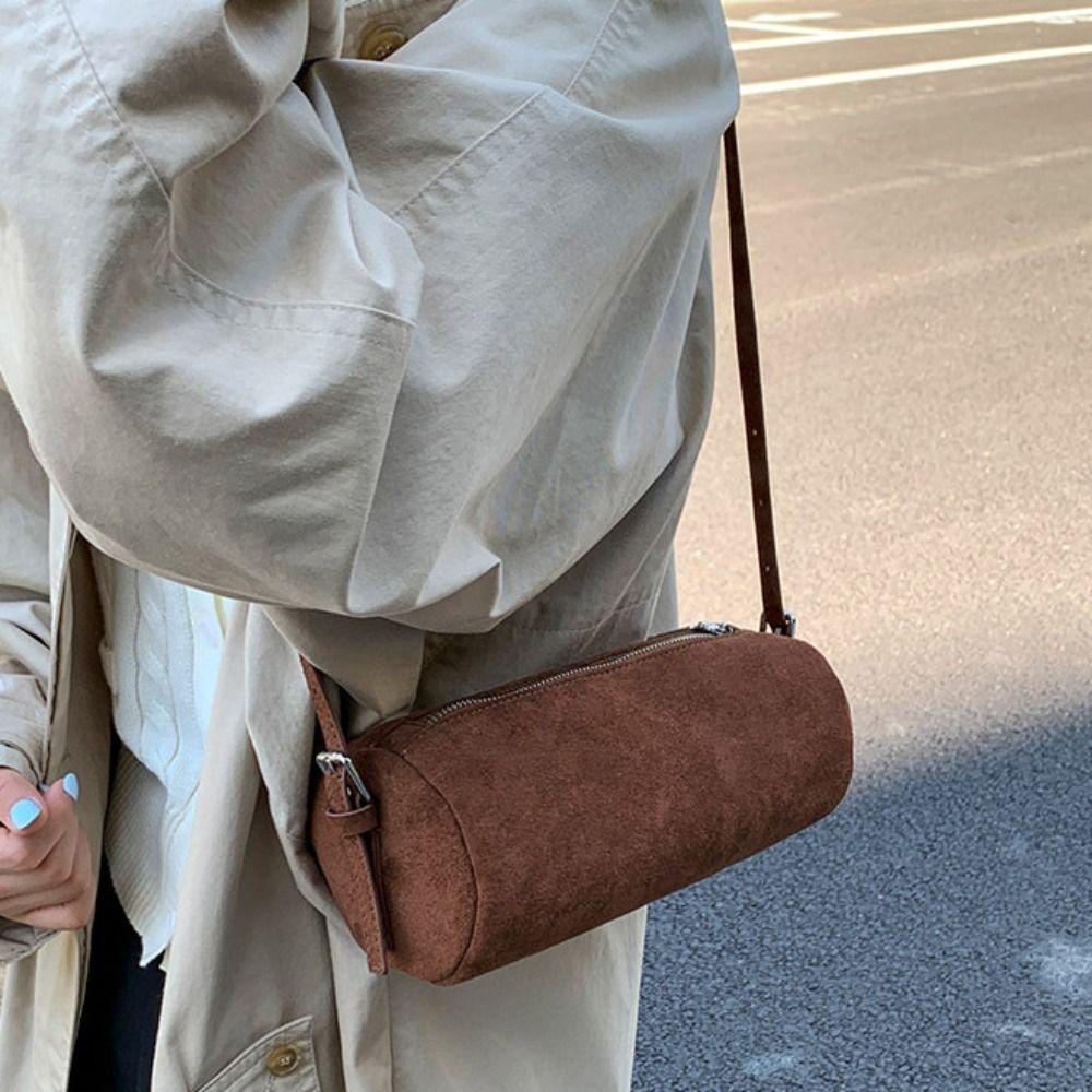 Handbag Suede Pillow Handbag Shoulder Bag Solid Color Tote Bag Casual Slouchy Hobo Bags  Holiday