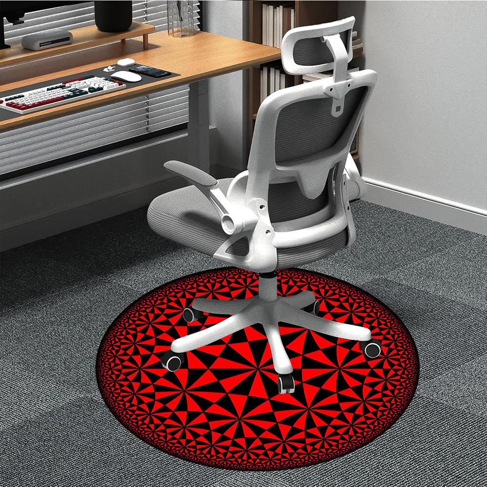 1 Stück Geometrisches Muster Büro Runder Teppich, Rutschfest, Weich und Langlebig Büroteppich für Innendekoration, Perfekt für Büro, Dekoration yy260204067