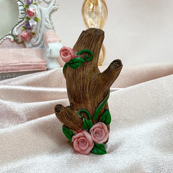 1 Pair Wall Art Hooks Key Hanger Decorative Hooks with Adhesive Resin Flowers And Tree Trunk Hooks for Hats Bags Towels Bedroom Entryway