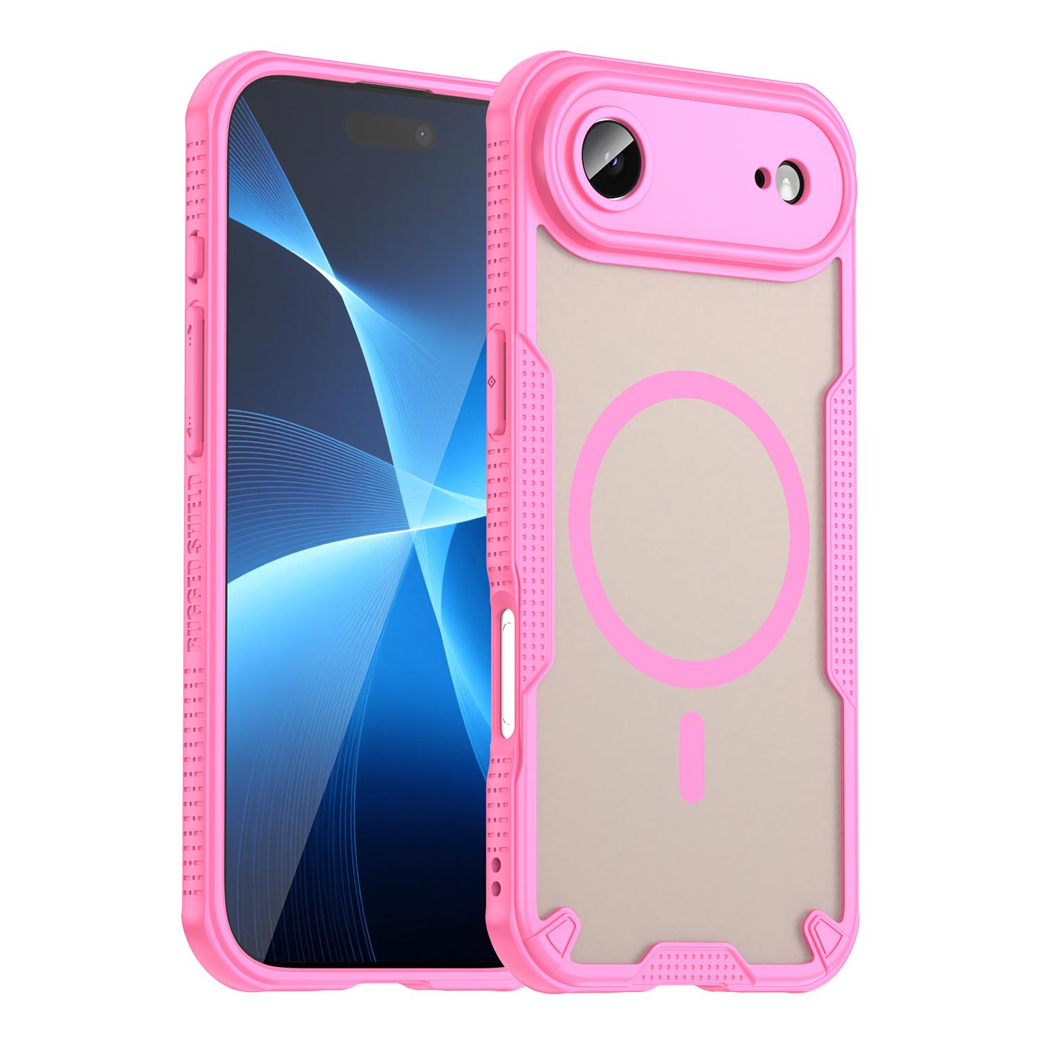 

For iPhone 17 Air Magnetic Case Compatible with MagSafe TPU+PC Phone Back Cover Pink