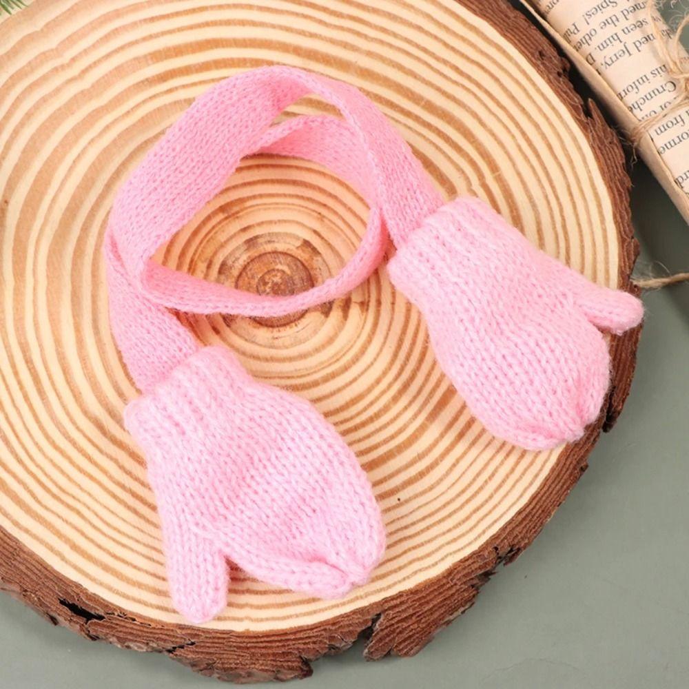 Soft Doll Scarf with Gloves Pretend Play Winter Doll Accessories Mini Dolls Hat Photographic Prop