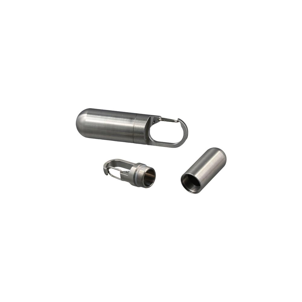 Key Ring Stainless Steel Travel Pill Case Medicine Pill Box Capsules Organizer Granule Storage Box