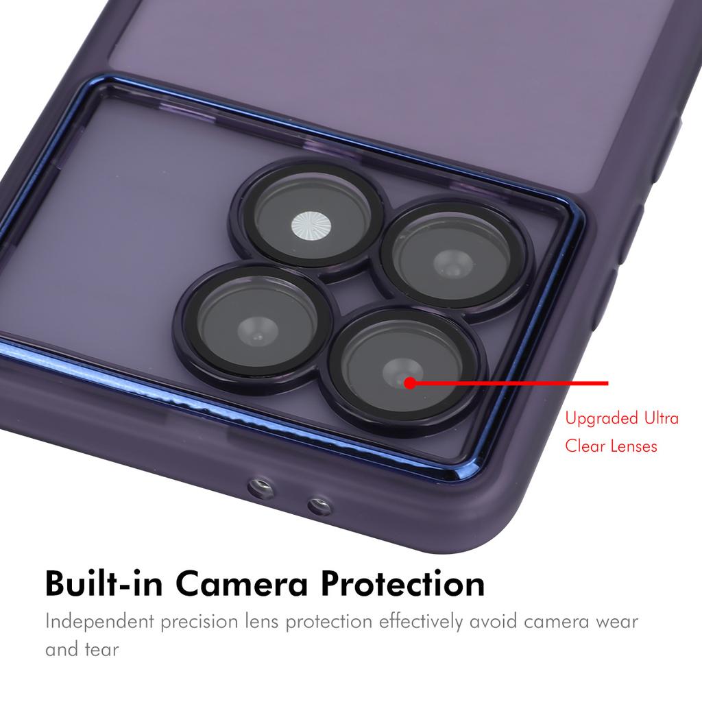 For Xiaomi Redmi K70 Ultra Case Matte TPU Phone Cover with Lens Film+9H Glass Protector