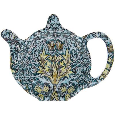 [Q9792] - Poşet Dinlendirme 'William Morris Koleksiyonu' mavi yeşil (Yılanbaşı) - 12x9. 8 cm