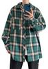 EIDEFE Long Sleeve Check Shirt with Chest Size 5XL Men's Loose-Fit Pocket, Classic, Popular, Casual, Breathable, Slimming, Flattering, Green,