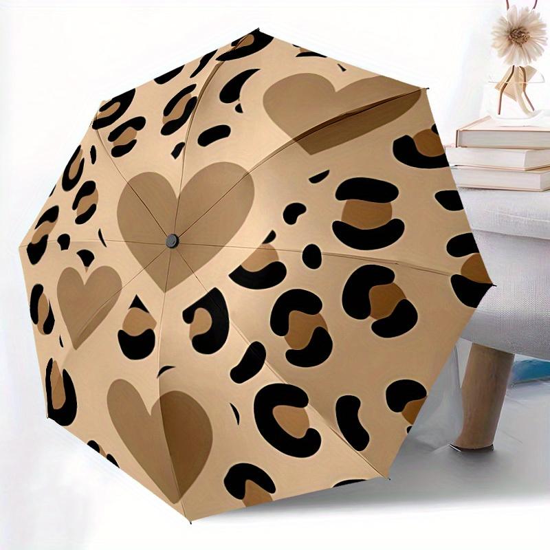 1pc Leopard PrintAutomatic Open/close, All-Season Portable Folding Umbrella for Friends, Travel, Everyday, Events, Durable Frame Yy250806094