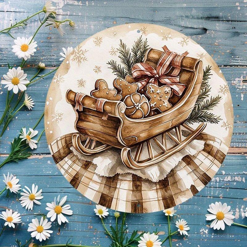 2D Flat Hanging Decorative Metal Sign Hand Painted Art