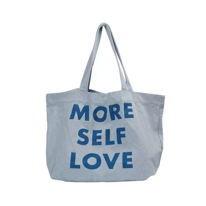 Versatile Dopamine Art Canvas Tote: Large Capacity Shoulder & Crossbody Bag