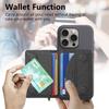 Mobile Phone Case Card Holder With PU Leather Back Sticker Card Bag Portable Zipper Wallet Stand For iPhone 16 Pro Max 15 14 13