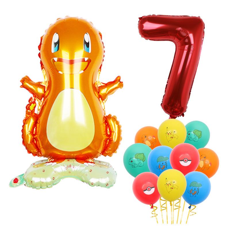 Standing Pokémon Pikachu Squirtle Child Elf Birthday Aluminum Film Printing Latex Balloon Gift