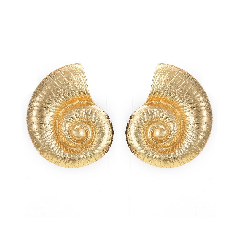 

Преувеличенный дизайн серьги-ракушки роскошные серьги-пусеты горячие корейские серьги праздник пляж золотой