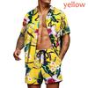 Summer New Loose Hawaiian Style Fashion  Beach Shirt Men's Youth Floral Print Casual Shirt Suit