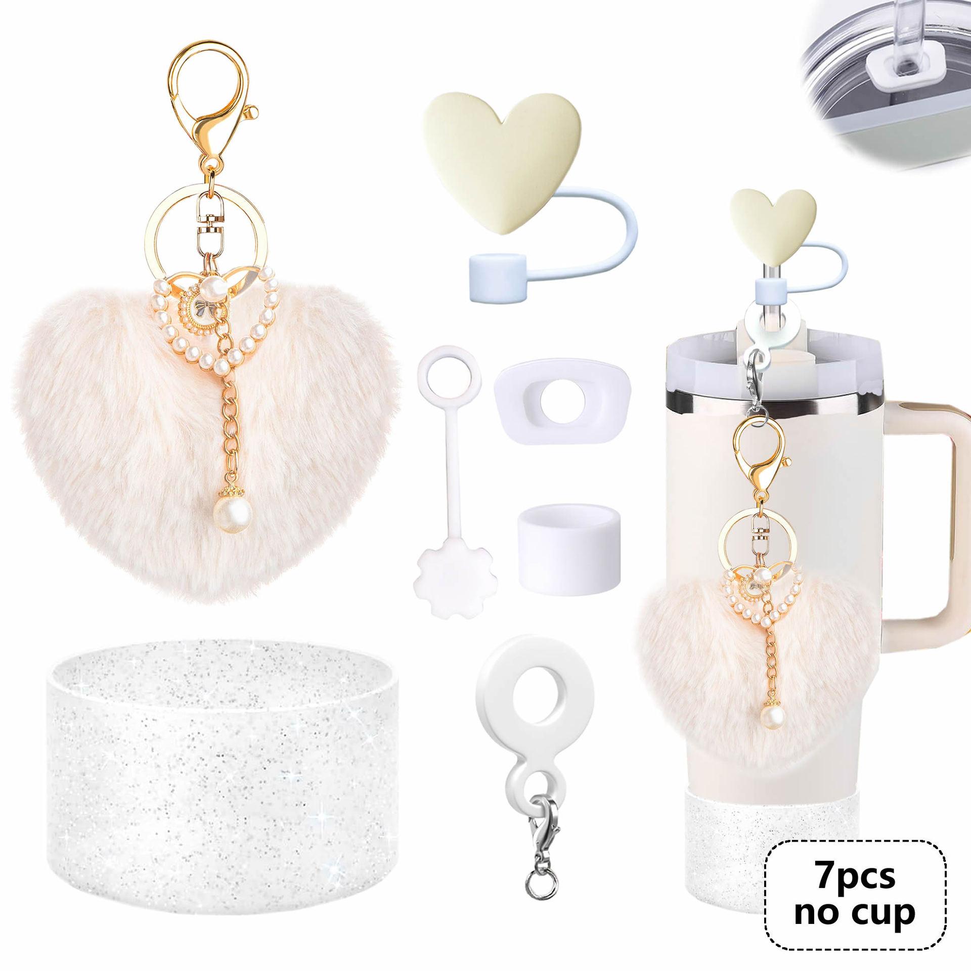 

7pcs Anti-Slip Bottle Bottom Sleeve Water Bottle Accessories for Stanley Cup Accessories Set білий