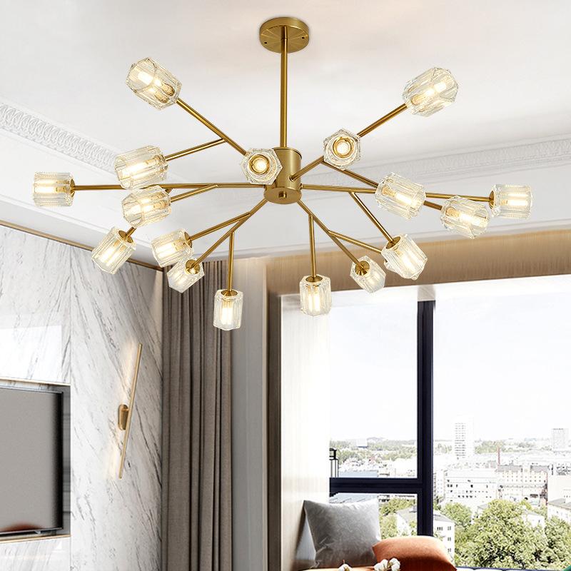 New Postmodern Ceiling Chandelier Light Luxury Living Room Simple Crystal Lighting Restaurant Bedroom Nordic Molecular Drop Lamp