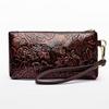 Vintage floral embossed patent leather clutch change purse