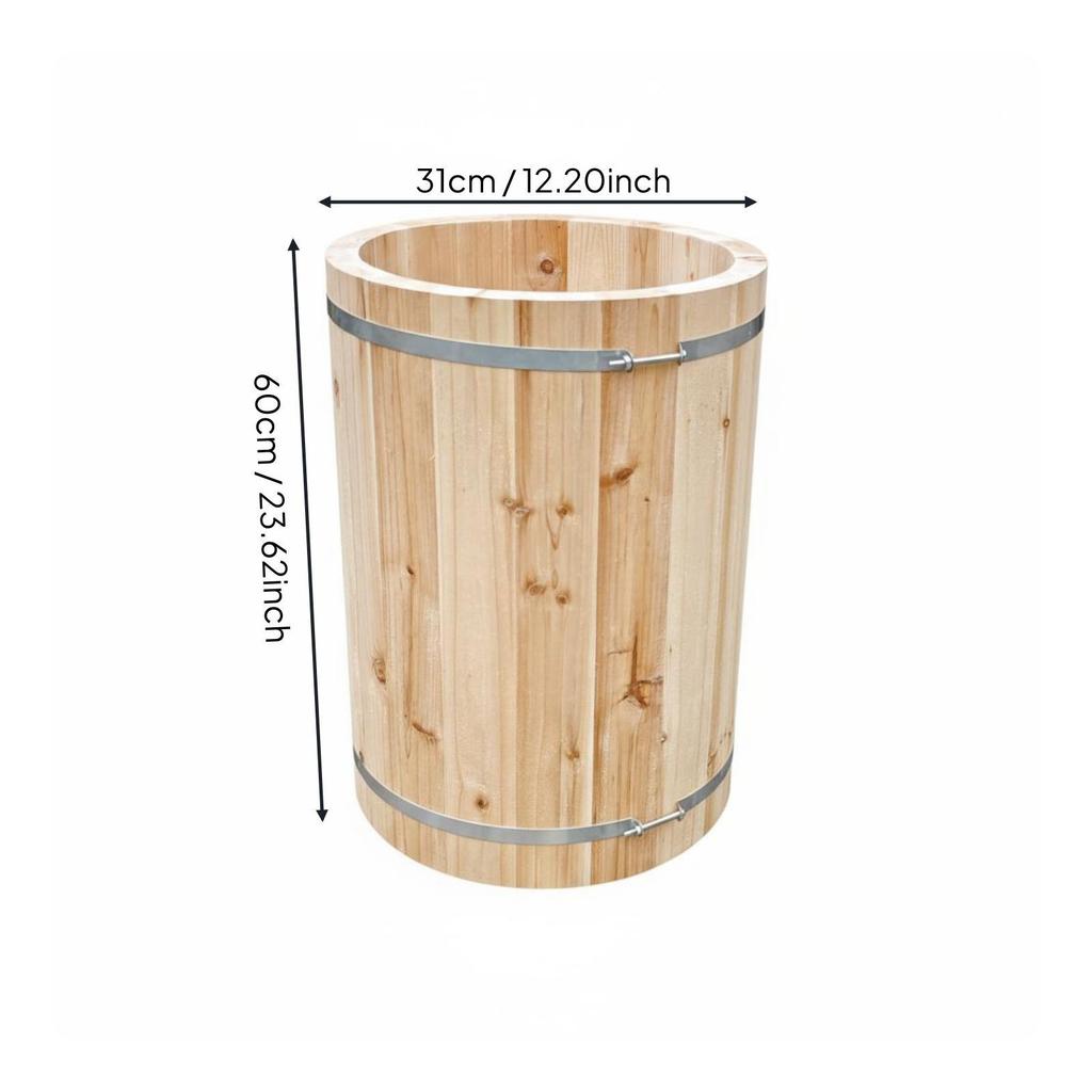 Traditional Round Beehive Handmade Wooden Barrel Fir Wood Bee for Beekeepers,
