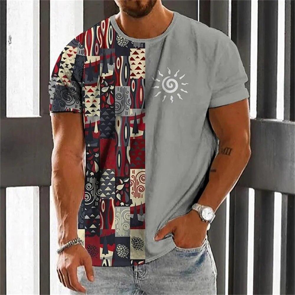 

Модные летние мужские толстовки с коротким рукавом и 3D винтажным принтом, повседневные мужские толстовки в африканском стиле, мужские толстовки большого размера, уличная одежда высокого качества 6XL