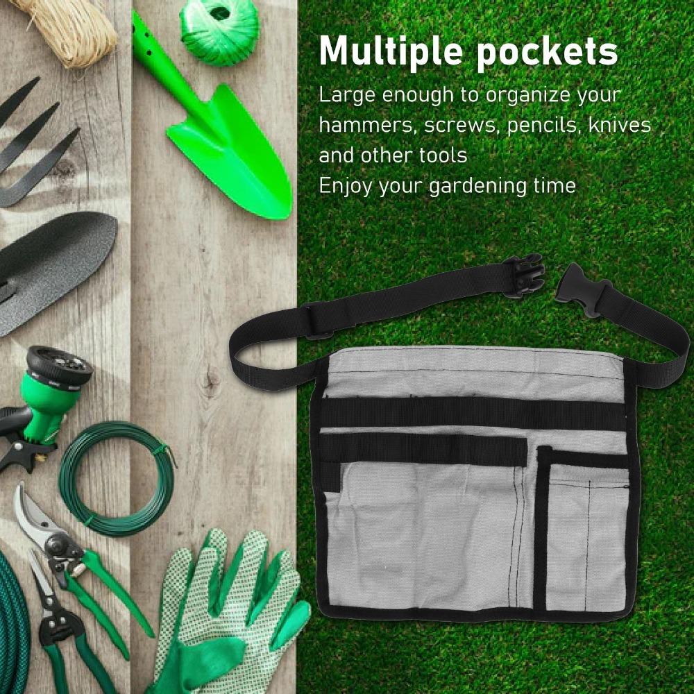Heavy-Duty Tool Waist Apron Adjustable Strap Work Apron Belt Multi-Pocket Tool Pouch  Outdoor Use