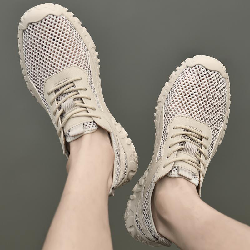 Fashion Breathable Mens Casual Shoe Lightweight Sneakers Summer Mesh Shoes Classic Outdoor Slip on Flats Male Quick Dry Treking Footwear