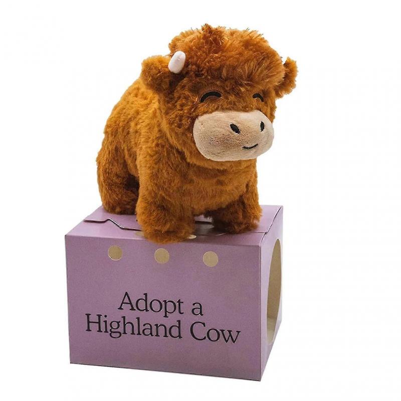 Adoptiere ein Highland-Kuh Legende Plüschtier Niedliche Tierpuppen Weiches Kuschelkissen Stofftiere für Kinder Erwachsene Geburtstagsgeschenke