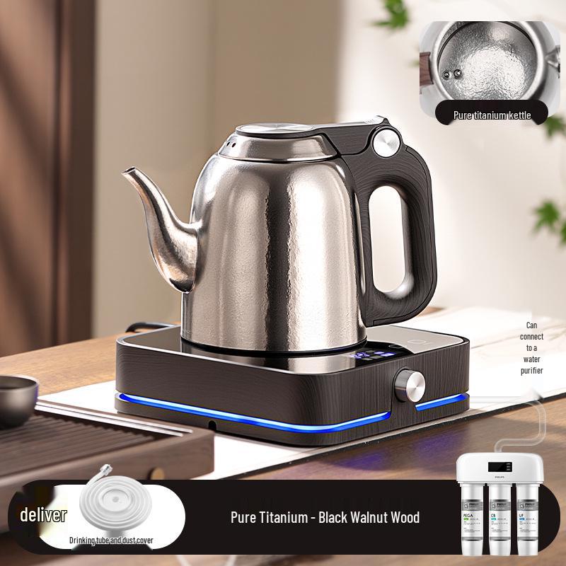 Automatic Titanium Electric Kettle & Tea Table: Keeps Water at Perfect Brewing Temperature