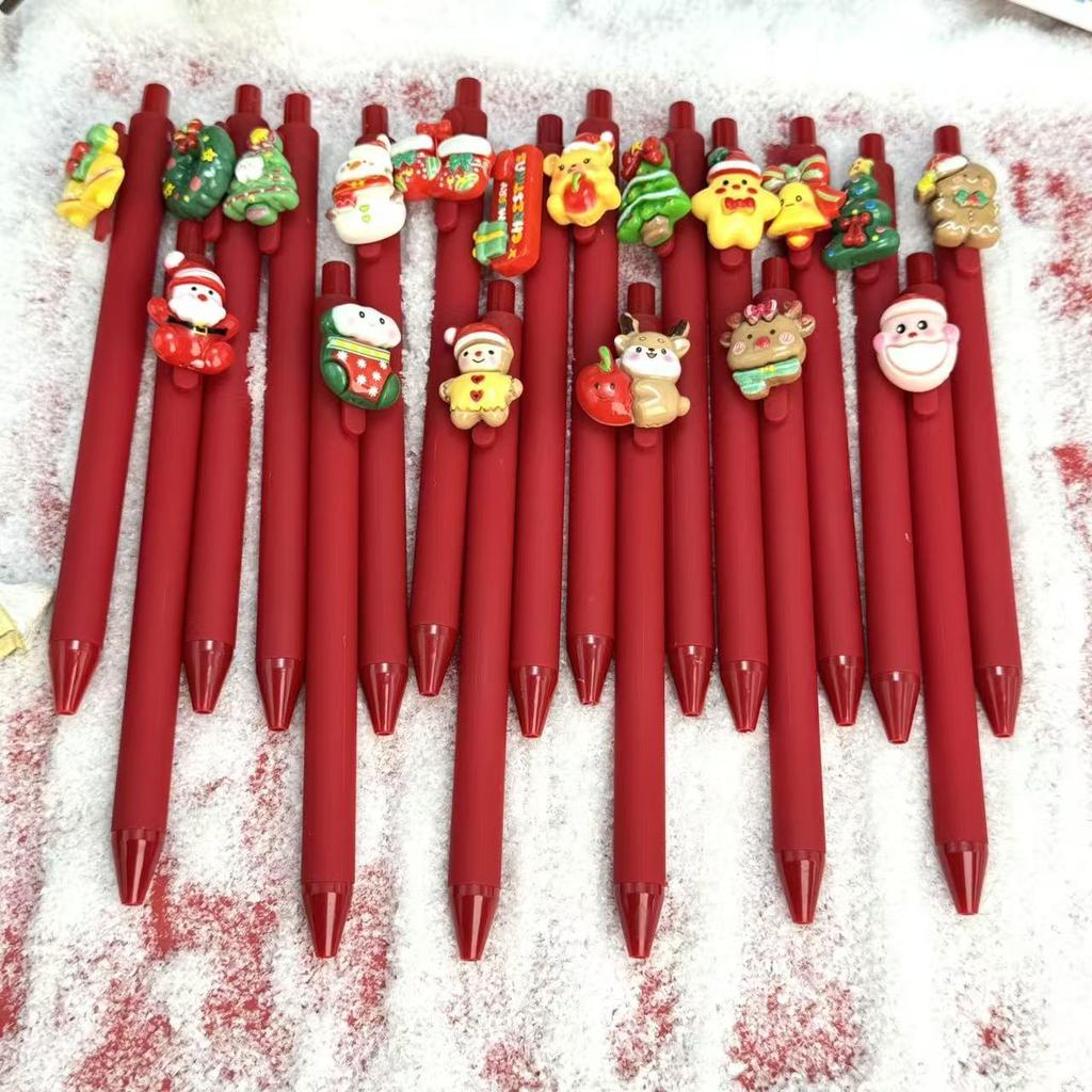 10Pcs Christmas Tree Series Patch Pen Event Special Gift Pen Christmas Stocking Filler Holiday Gift Novelty Stationery Teacher Party Favors Back To Sc