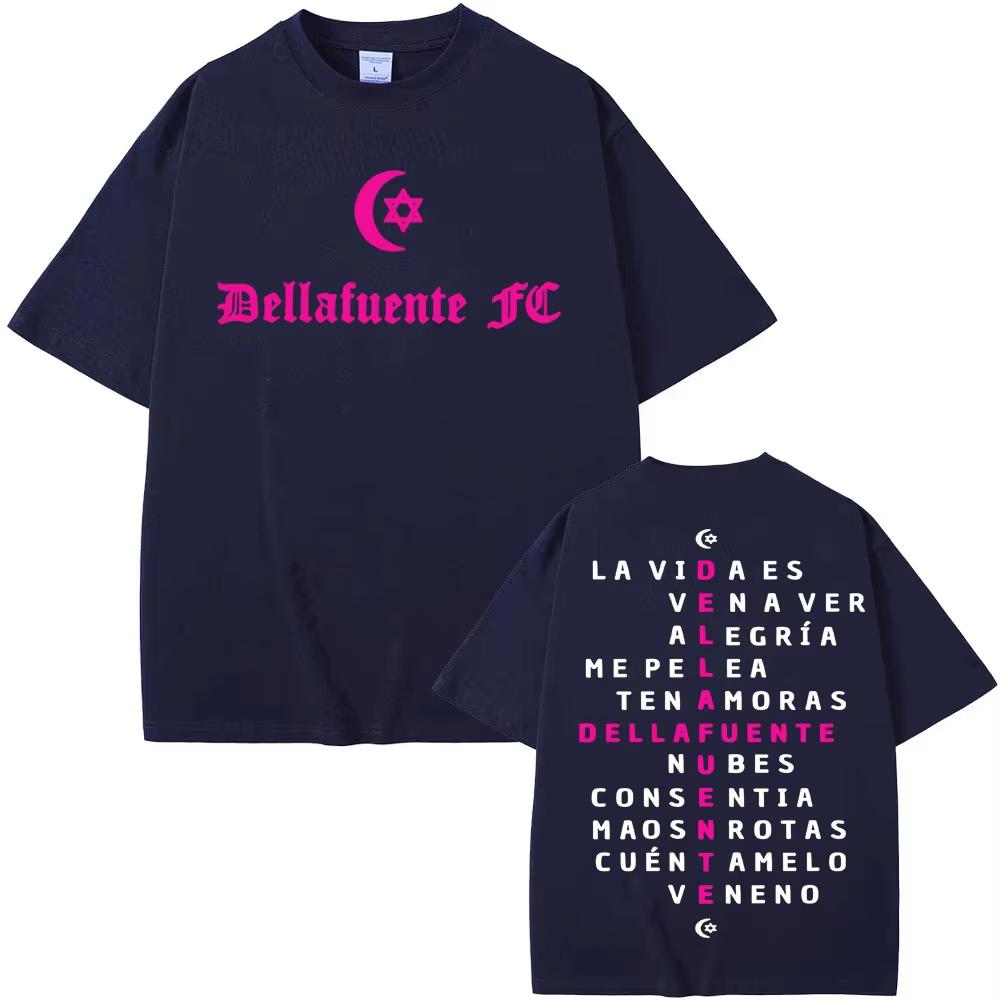 Rapper Dellafuente Double Sided Graphic Tee Shirt Harajuku Fashion Hip Hop Street Tshirts Men Women Comfort Pure Cotton T Shirt