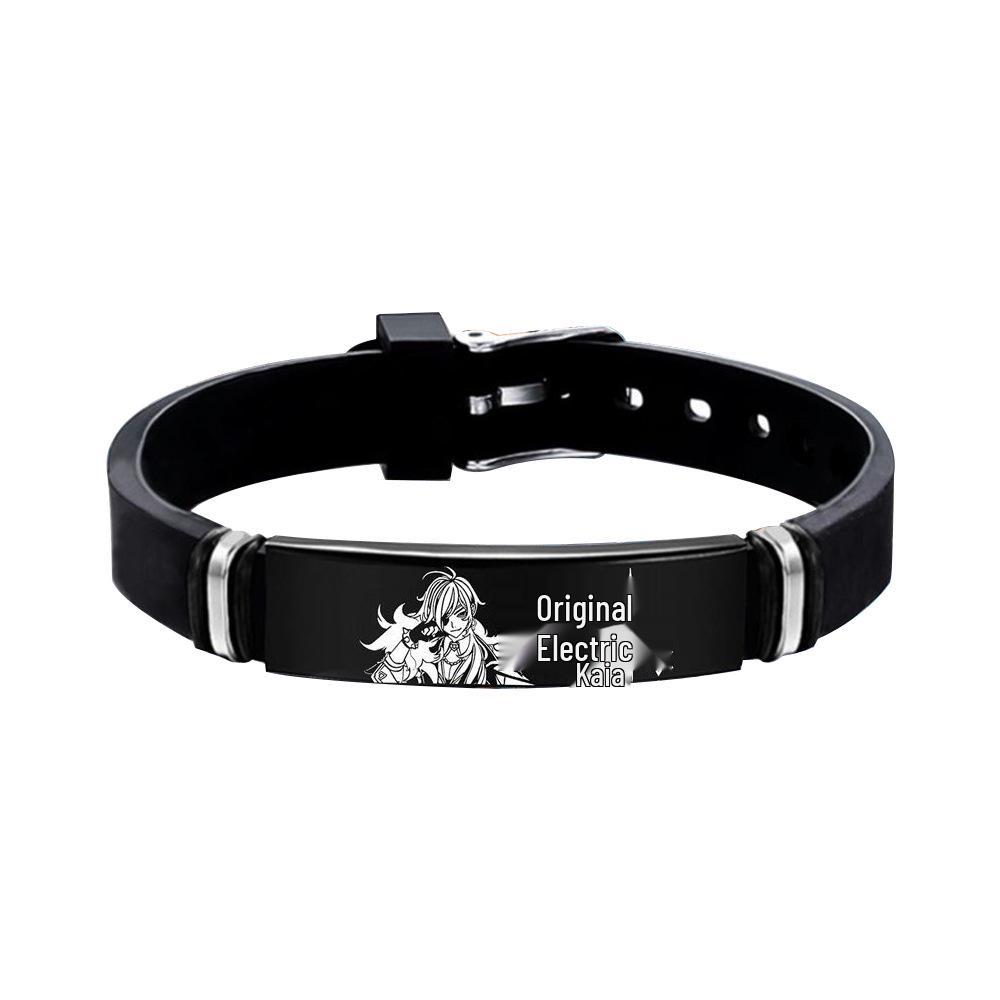 Genshin Impact Kamisato Ayaka Stainless Steel & Walnut Bracelet